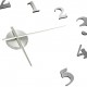 3D Wall Clock Modern Design Silver 100 cm XXL 3D Wall Clock Modern Design Silver 100 cm XXL