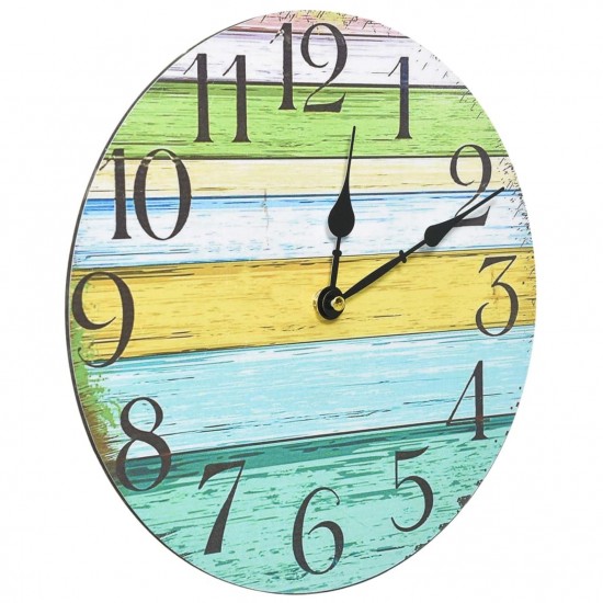 Wall Clock Multicolour 30 cm MDF Wall Clock Multicolour 30 cm MDF