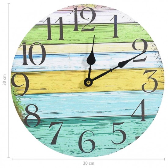 Wall Clock Multicolour 30 cm MDF Wall Clock Multicolour 30 cm MDF