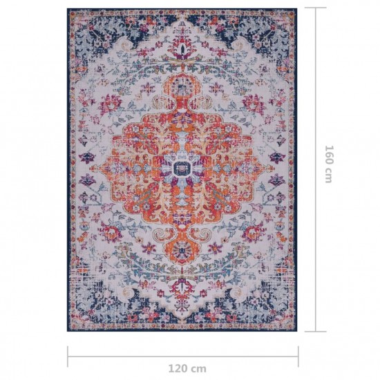 Printed Rug Multicolour 120x160 cm Fabric Printed Rug Multicolour 120x160 cm Fabric