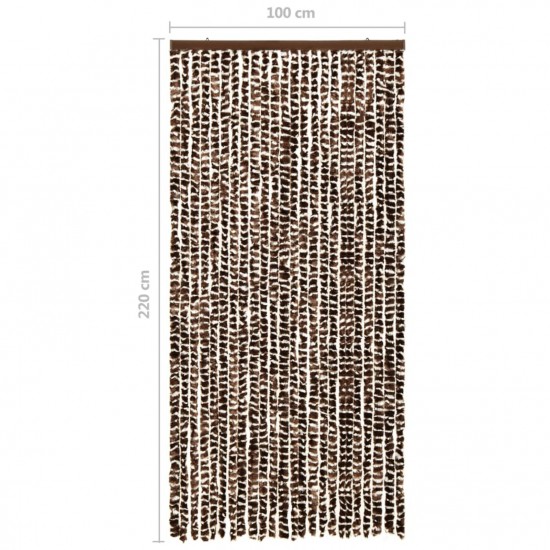 Insect Curtain Brown and White 100x220 cm Chenille Insect Curtain Brown and White 100x220 cm Chenille