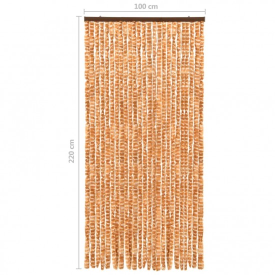 Insect Curtain Ochre and White 100x220 cm Chenille Insect Curtain Ochre and White 100x220 cm Chenille