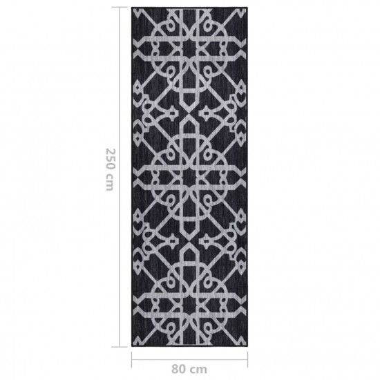 Carpet Runner Black 80x250 cm Carpet Runner Black 80x250 cm