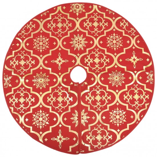Luxury Christmas Tree Skirt with Sock Red 150 cm Fabric Luxury Christmas Tree Skirt with Sock Red 150 cm Fabric