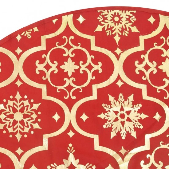 Luxury Christmas Tree Skirt with Sock Red 150 cm Fabric Luxury Christmas Tree Skirt with Sock Red 150 cm Fabric