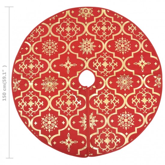 Luxury Christmas Tree Skirt with Sock Red 150 cm Fabric Luxury Christmas Tree Skirt with Sock Red 150 cm Fabric