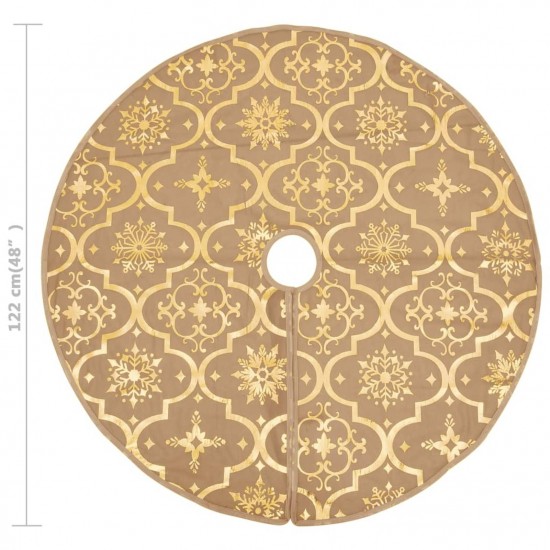 Luxury Christmas Tree Skirt with Sock Yellow 122 cm Fabric Luxury Christmas Tree Skirt with Sock Yellow 122 cm Fabric