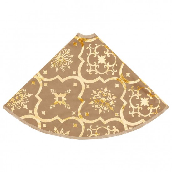 Luxury Christmas Tree Skirt with Sock Yellow 122 cm Fabric Luxury Christmas Tree Skirt with Sock Yellow 122 cm Fabric