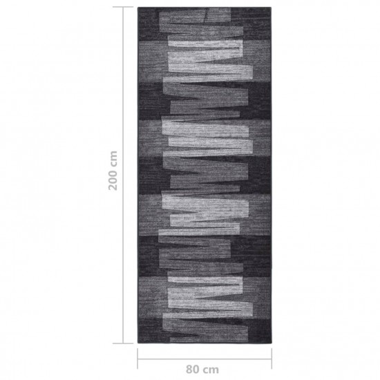 Carpet Runner Anthracite 80x200 cm Anti Slip Carpet Runner Anthracite 80x200 cm Anti Slip