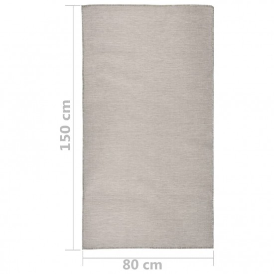 Outdoor Flatweave Rug 80x150 cm Taupe Outdoor Flatweave Rug 80x150 cm Taupe