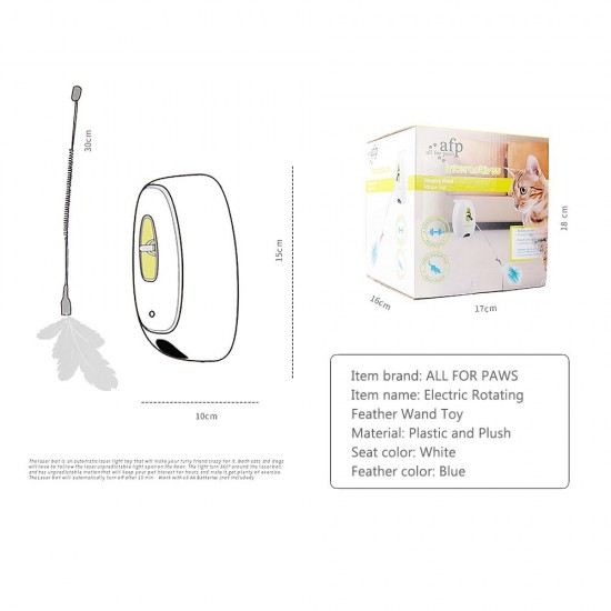 ALL FOR PAWS Feather Wand Cat Toy Electric Rotating Feather Scratch Toy for Cat Pet ALL FOR PAWS Feather Wand Cat Toy Electric Rotating Feather Scratch Toy for Cat Pet