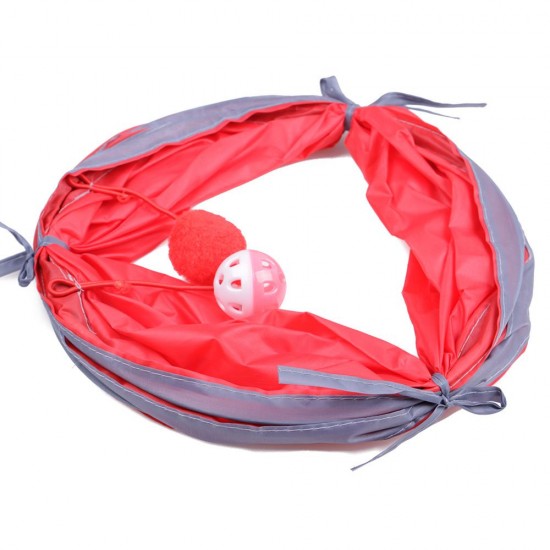 Collapsible Cat Tunnel Interactive Play Toy with Ringbell Ball for Hiding Hunting and Resting Ideal for Multi-cat and Independent Play Collapsible Cat Tunnel Interactive Play Toy with Ringbell Ball for Hiding Hunting and Resting Ideal for Multi-cat and Independent Play