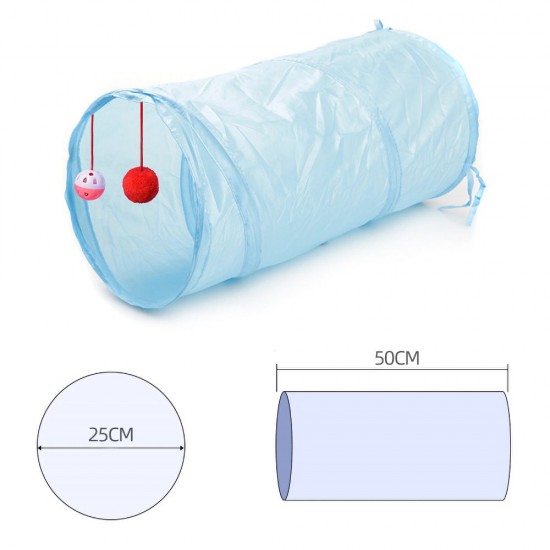 Collapsible Cat Tunnel Interactive Play Toy with Ringbell Ball for Hiding Hunting and Resting Ideal for Multi-cat and Independent Play Collapsible Cat Tunnel Interactive Play Toy with Ringbell Ball for Hiding Hunting and Resting Ideal for Multi-cat and Independent Play