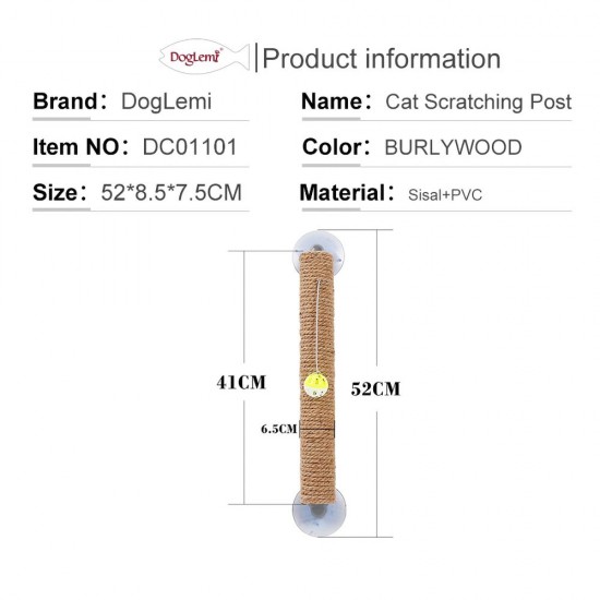 Wall Mounted Scratching Post with Hanging Ball Toy Cat Scratcher Cat Climbing Scratching Toy for Cats Playing Alone Wall Mounted Scratching Post with Hanging Ball Toy Cat Scratcher Cat Climbing Scratching Toy for Cats Playing Alone