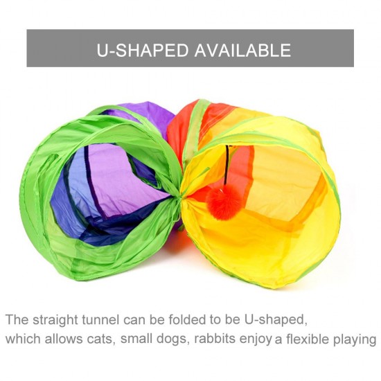 Collapsible Cat Tunnel Road Cat Toys Kitty Tunnel Pompon Ball Cat Interactive Play Toy for Hiding Resting Collapsible Cat Tunnel Road Cat Toys Kitty Tunnel Pompon Ball Cat Interactive Play Toy for Hiding Resting