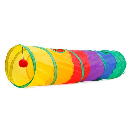 Collapsible Cat Tunnel Road Cat Toys Kitty Tunnel Pompon Ball Cat Interactive Play Toy for Hiding Resting Collapsible Cat Tunnel Road Cat Toys Kitty Tunnel Pompon Ball Cat Interactive Play Toy for Hiding Resting