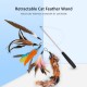 Cat Pet Feather Wand Cat Interactive Retractable Feather Toys Teaser with Bell 5 pcs Feather Replacement Cat Pet Feather Wand Cat Interactive Retractable Feather Toys Teaser with Bell 5 pcs Feather Replacement