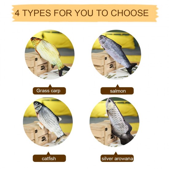 Electric USB Charging Simulation Fish Cat Toy Funny Interactive Pets Cats Catnip Toys for Cat Kitty Kitten-Perfect for Biting Chewing Kicking Electric USB Charging Simulation Fish Cat Toy Funny Interactive Pets Cats Catnip Toys for Cat Kitty Kitten-Perfect for Biting Chewing Kicking