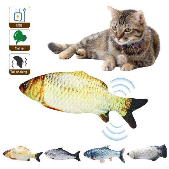Electric USB Charging Simulation Fish Cat Toy Funny Interactive Pets Cats Catnip Toys for Cat Kitty Kitten-Perfect for Biting Chewing Kicking Electric USB Charging Simulation Fish Cat Toy Funny Interactive Pets Cats Catnip Toys for Cat Kitty Kitten-Perfect for Biting Chewing Kicking