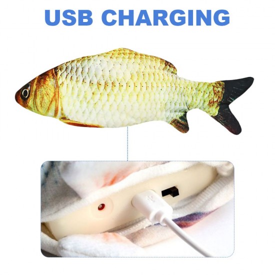 Electric Moving Kicker Simulation Fish Toy Cat USB Charging Realistic Flopping Fish, Wiggle Fish Catnip Toys for Cat Kitty Biting Chewing Kicking Electric Moving Kicker Simulation Fish Toy Cat USB Charging Realistic Flopping Fish, Wiggle Fish Catnip Toys for Cat Kitty Biting Chewing Kicking