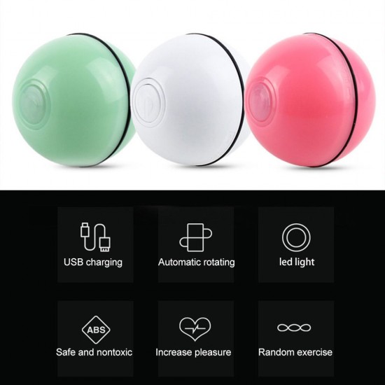 Smart Interactive Cat Toy Ball, Automatic Rolling Ball, USB Rechargeable Cat Light Toy, 360 Degree Self Rotating Ball for Pet Cat Dog, LED Lighting Cat Exercise Chaser Toy Smart Interactive Cat Toy Ball, Automatic Rolling Ball, USB Rechargeable Cat Light Toy, 360 Degree Self Rotating Ball for Pet Cat Dog, LED Lighting Cat Exercise Chaser Toy