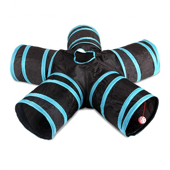 Indoor Cat Tunnel 5 Way Pet Play Tunnel Collapsible Tunnel Tube Kitty Tunnel Peek Hole Toy Pet Toys for Cats Puppies Rabbits Indoor Cat Tunnel 5 Way Pet Play Tunnel Collapsible Tunnel Tube Kitty Tunnel Peek Hole Toy Pet Toys for Cats Puppies Rabbits