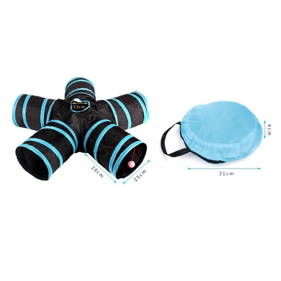 Indoor Cat Tunnel 5 Way Pet Play Tunnel Collapsible Tunnel Tube Kitty Tunnel Peek Hole Toy Pet Toys for Cats Puppies Rabbits Indoor Cat Tunnel 5 Way Pet Play Tunnel Collapsible Tunnel Tube Kitty Tunnel Peek Hole Toy Pet Toys for Cats Puppies Rabbits
