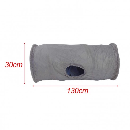 Pet Collapsible Cat Tunnel, Cat Toys Play Tunnel Durable Suede Pet Crinkle Tunnel with Ball, 130*30cm Pet Collapsible Cat Tunnel, Cat Toys Play Tunnel Durable Suede Pet Crinkle Tunnel with Ball, 130*30cm