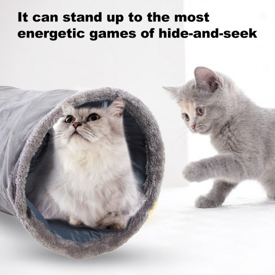 Pet Collapsible Cat Tunnel, Cat Toys Play Tunnel Durable Suede Pet Crinkle Tunnel with Ball, 130*30cm Pet Collapsible Cat Tunnel, Cat Toys Play Tunnel Durable Suede Pet Crinkle Tunnel with Ball, 130*30cm