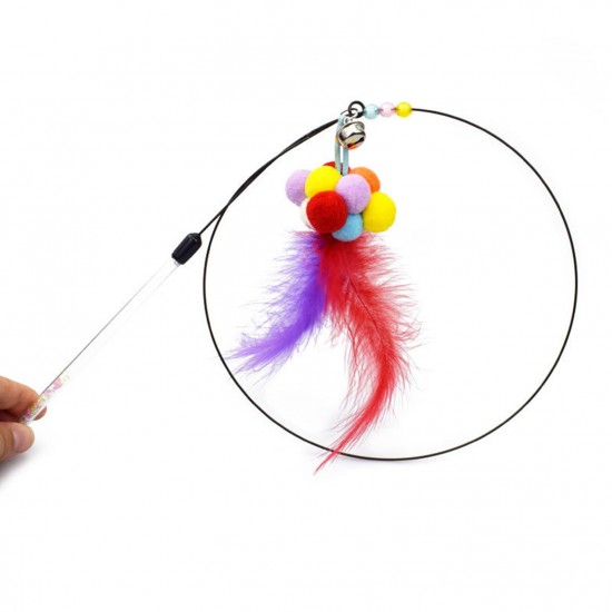 Cat Interactive Stick with Balls Bells Feather Wand for Cat Teaser Catcher Exercise Playing Fun Toys Pet Supplies Cat Interactive Stick with Balls Bells Feather Wand for Cat Teaser Catcher Exercise Playing Fun Toys Pet Supplies