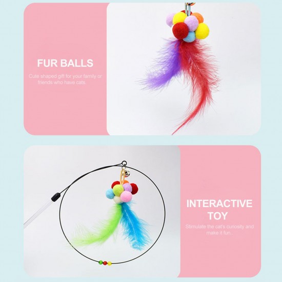 Cat Interactive Stick with Balls Bells Feather Wand for Cat Teaser Catcher Exercise Playing Fun Toys Pet Supplies Cat Interactive Stick with Balls Bells Feather Wand for Cat Teaser Catcher Exercise Playing Fun Toys Pet Supplies