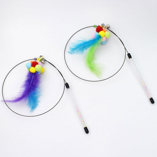 Cat Interactive Stick with Balls Bells Feather Wand for Cat Teaser Catcher Exercise Playing Fun Toys Pet Supplies Cat Interactive Stick with Balls Bells Feather Wand for Cat Teaser Catcher Exercise Playing Fun Toys Pet Supplies