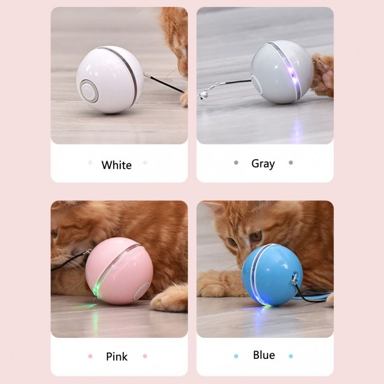 Pet Multicolor Lighting Cat Ball Plaything USB Charge Intelligent Multicolor Scrolling Pet Ball With Feather Pet Multicolor Lighting Cat Ball Plaything USB Charge Intelligent Multicolor Scrolling Pet Ball With Feather