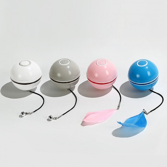 Pet Multicolor Lighting Cat Ball Plaything USB Charge Intelligent Multicolor Scrolling Pet Ball With Feather Pet Multicolor Lighting Cat Ball Plaything USB Charge Intelligent Multicolor Scrolling Pet Ball With Feather