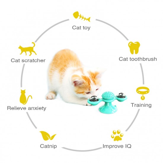 Interactive Windmill Cat Toys with Catnip : Cat Toys for Indoor Cats Funny Kitten Toys with LED Light Ball Suction Cup‖Cat Nip Toy for Cat chew Exercise Interactive Windmill Cat Toys with Catnip : Cat Toys for Indoor Cats Funny Kitten Toys with LED Light Ball Suction Cup‖Cat Nip Toy for Cat chew Exercise