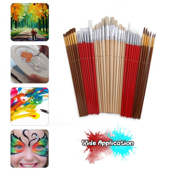 38Pcs Paint Brushes Set PaintBrushes Starter Kit Includes Taklon/ Bristle/ Horse Hair Brushes for Acrylic Oil Watercolor Gouaches Painting Artist Supplies 38Pcs Paint Brushes Set PaintBrushes Starter Kit Includes Taklon/ Bristle/ Horse Hair Brushes for Acrylic Oil Watercolor Gouaches Painting Artist Supplies