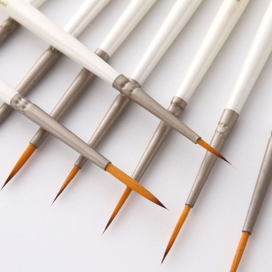 Detail Paint Brush Set Miniature Nylon Hair Paintbrushes for Fine Detailing Acrylic/ Watercolor/ Gouache/ Pigment/ Oil Art Painting, 12Pcs/ Set Detail Paint Brush Set Miniature Nylon Hair Paintbrushes for Fine Detailing Acrylic/ Watercolor/ Gouache/ Pigment/ Oil Art Painting, 12Pcs/ Set