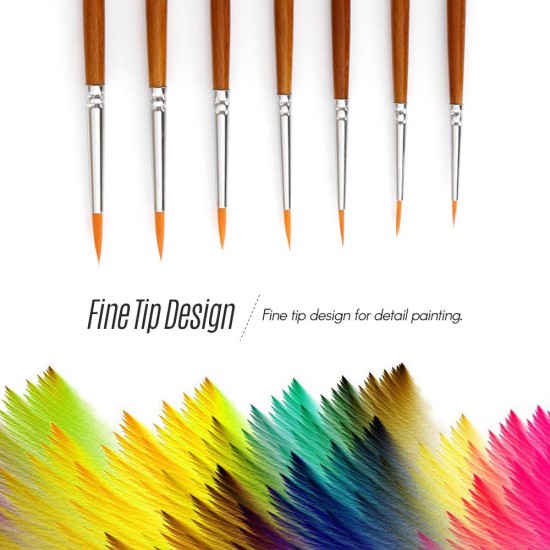 7pcs Draw Paint Brushes Kit Set Artist Paintbrush Nylon Hair Pointed Round Pen Detail Paint Brush for Artist Acrylic Aquarelle Watercolor Gouache Oil Painting for Great Art Drawing Supplies 7pcs Draw Paint Brushes Kit Set Artist Paintbrush Nylon Hair Pointed Round Pen Detail Paint Brush for Artist Acrylic Aquarelle Watercolor Gouache Oil Painting for Great Art Drawing Supplies