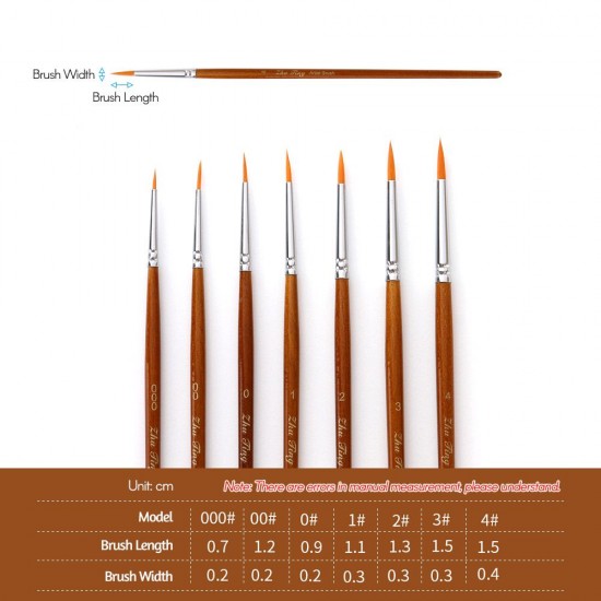 7pcs Draw Paint Brushes Kit Set Artist Paintbrush Nylon Hair Pointed Round Pen Detail Paint Brush for Artist Acrylic Aquarelle Watercolor Gouache Oil Painting for Great Art Drawing Supplies 7pcs Draw Paint Brushes Kit Set Artist Paintbrush Nylon Hair Pointed Round Pen Detail Paint Brush for Artist Acrylic Aquarelle Watercolor Gouache Oil Painting for Great Art Drawing Supplies