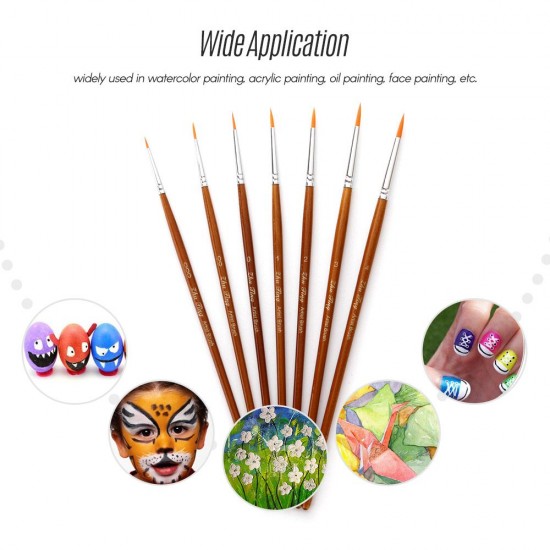 7pcs Draw Paint Brushes Kit Set Artist Paintbrush Nylon Hair Pointed Round Pen Detail Paint Brush for Artist Acrylic Aquarelle Watercolor Gouache Oil Painting for Great Art Drawing Supplies 7pcs Draw Paint Brushes Kit Set Artist Paintbrush Nylon Hair Pointed Round Pen Detail Paint Brush for Artist Acrylic Aquarelle Watercolor Gouache Oil Painting for Great Art Drawing Supplies
