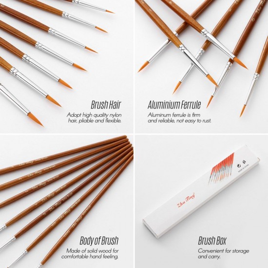 7pcs Draw Paint Brushes Kit Set Artist Paintbrush Nylon Hair Pointed Round Pen Detail Paint Brush for Artist Acrylic Aquarelle Watercolor Gouache Oil Painting for Great Art Drawing Supplies 7pcs Draw Paint Brushes Kit Set Artist Paintbrush Nylon Hair Pointed Round Pen Detail Paint Brush for Artist Acrylic Aquarelle Watercolor Gouache Oil Painting for Great Art Drawing Supplies