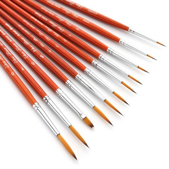 11pcs Draw Paint Brushes Kit Set Artist Paintbrush Nylon Hair Pointed Round Pen Detail Paint Brush for Artist Acrylic Aquarelle Watercolor Gouache Oil Painting for Great Art Drawing Supplies for Students Painter 11pcs Draw Paint Brushes Kit Set Artist Paintbrush Nylon Hair Pointed Round Pen Detail Paint Brush for Artist Acrylic Aquarelle Watercolor Gouache Oil Painting for Great Art Drawing Supplies for Students Painter