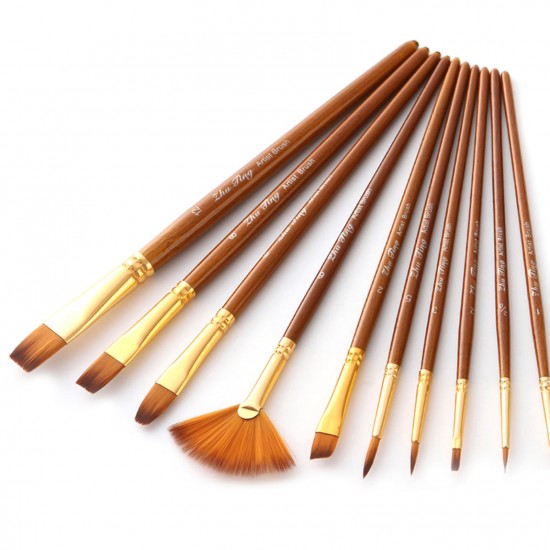 10pcs Paint Brushes Set Kit Artist Paintbrush Multiple Mediums Brushes with Nylon Hair for Artist Acrylic Aquarelle Watercolor Gouache Oil Painting for Great Art Drawing Supplies 10pcs Paint Brushes Set Kit Artist Paintbrush Multiple Mediums Brushes with Nylon Hair for Artist Acrylic Aquarelle Watercolor Gouache Oil Painting for Great Art Drawing Supplies