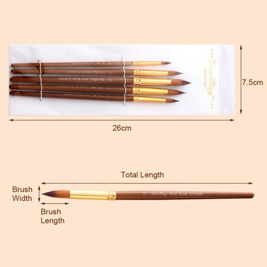 5pcs Paint Brushes Set Kit Round Pointed Tip Brushes with Nylon Hair for Artist Acrylic Aquarelle Gouache Watercolor Oil Painting for Great Art Drawing Supplies 5pcs Paint Brushes Set Kit Round Pointed Tip Brushes with Nylon Hair for Artist Acrylic Aquarelle Gouache Watercolor Oil Painting for Great Art Drawing Supplies