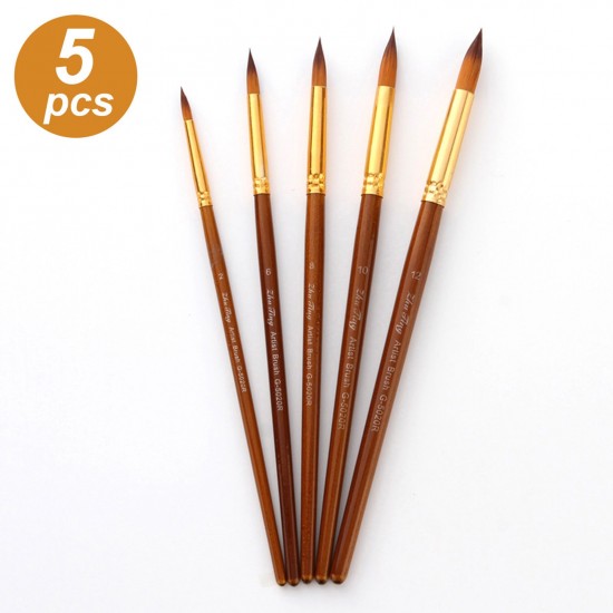 5pcs Paint Brushes Set Kit Round Pointed Tip Brushes with Nylon Hair for Artist Acrylic Aquarelle Gouache Watercolor Oil Painting for Great Art Drawing Supplies 5pcs Paint Brushes Set Kit Round Pointed Tip Brushes with Nylon Hair for Artist Acrylic Aquarelle Gouache Watercolor Oil Painting for Great Art Drawing Supplies