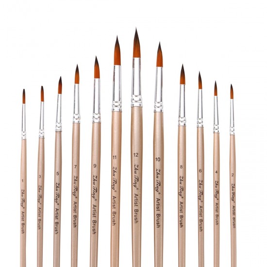 12pcs Paint Brushes Set Kit Round Pointed Tip Brushes with Nylon Hair for Artist Acrylic Aquarelle Gouache Watercolor Oil Painting for Great Art Drawing Supplies 12pcs Paint Brushes Set Kit Round Pointed Tip Brushes with Nylon Hair for Artist Acrylic Aquarelle Gouache Watercolor Oil Painting for Great Art Drawing Supplies
