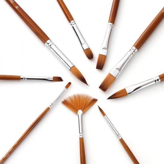 9pcs Professional Paint Brushes Set Multipurpose Paintbrush Nylon Hair Wooden Handle for Acrylic Oil Watercolor Gouache Painting Art Supplies for Artists Adults Children 9pcs Professional Paint Brushes Set Multipurpose Paintbrush Nylon Hair Wooden Handle for Acrylic Oil Watercolor Gouache Painting Art Supplies for Artists Adults Children