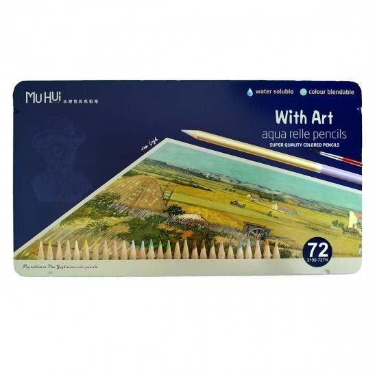 72 Colored Pencils Set Water-soluble Watercolor Pencils 3.3mm Thick Core Blendable Pencils with Brush Metal Storage Case Art Supplies for Students Children Artists Adults Drawing Sketching Writing Coloring Books 72 Colored Pencils Set Water-soluble Watercolor Pencils 3.3mm Thick Core Blendable Pencils with Brush Metal Storage Case Art Supplies for Students Children Artists Adults Drawing Sketching Writing Coloring Books