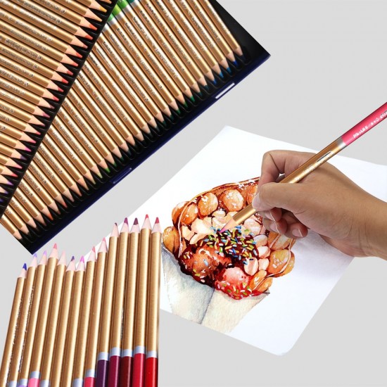 72 Colored Pencils Set Water-soluble Watercolor Pencils 3.3mm Thick Core Blendable Pencils with Brush Metal Storage Case Art Supplies for Students Children Artists Adults Drawing Sketching Writing Coloring Books 72 Colored Pencils Set Water-soluble Watercolor Pencils 3.3mm Thick Core Blendable Pencils with Brush Metal Storage Case Art Supplies for Students Children Artists Adults Drawing Sketching Writing Coloring Books