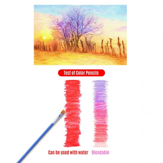 72 Colored Pencils Set Water-soluble Watercolor Pencils 3.3mm Thick Core Blendable Pencils with Brush Metal Storage Case Art Supplies for Students Children Artists Adults Drawing Sketching Writing Coloring Books 72 Colored Pencils Set Water-soluble Watercolor Pencils 3.3mm Thick Core Blendable Pencils with Brush Metal Storage Case Art Supplies for Students Children Artists Adults Drawing Sketching Writing Coloring Books
